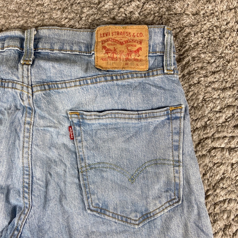 Levis 527 Slim Bootcut Jeans Men 30x30 Blue Denim Light Wash Stretch Casual Pant